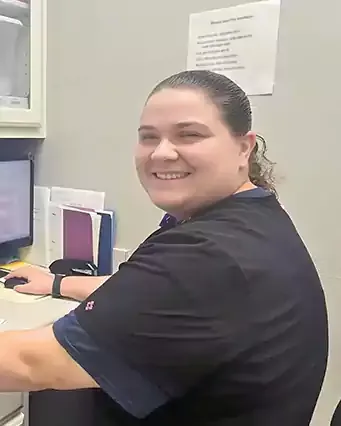 Team member at the lab computer